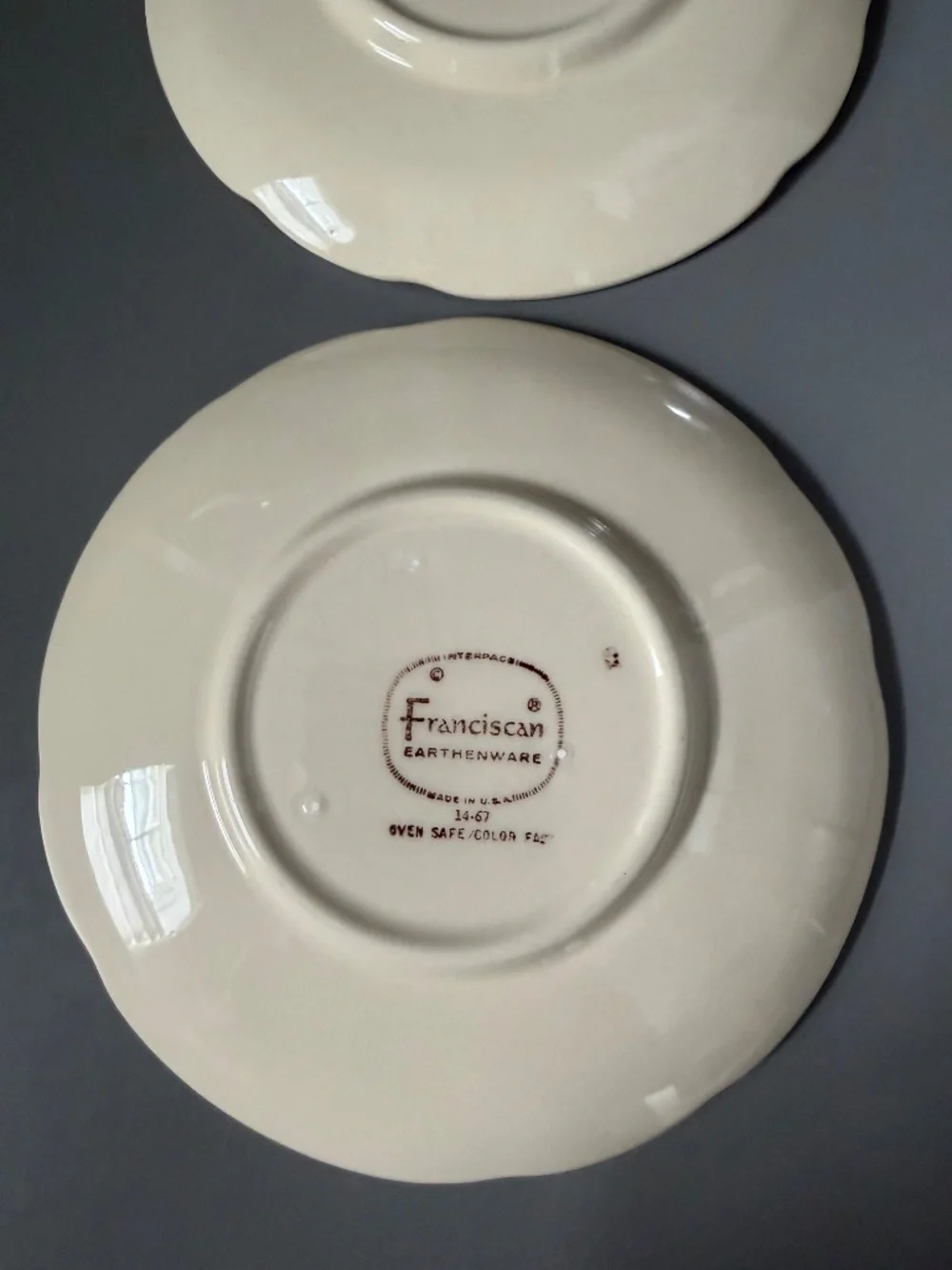 Vintage Franciscan Desert Rose Set of 2 Tea Cups with Saucers